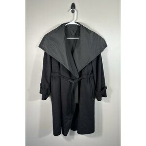 Max Mara Coat Womens US 8‎ Black Reversible Rainwear Wool Cashmere Blend